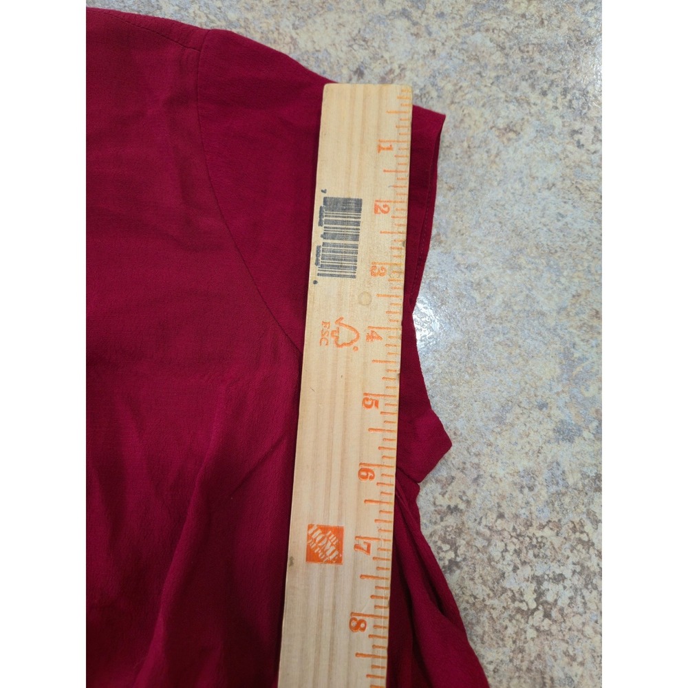 Anthropologie Galatea Tie Front Jumpsuit Red Wide Leg Cropped Short Sleeve S - Picture 9 of 13
